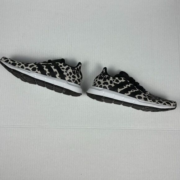 Adidas Swift Run Women’s 6.5 Leopard Print BD7962 Black White Knit Sneakers - Picture 5 of 8
